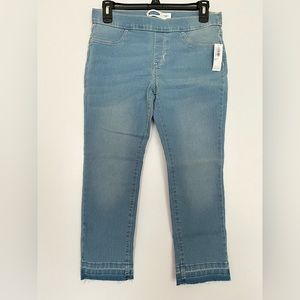 Old Navy 12 PLUS Crop Jeggings Skinny Raw Hem Pull On Adjustable